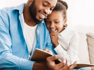 Father and Daughter Reading 